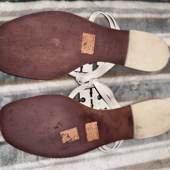 Tory Burch-Miller Sandals in Cream/White w/Colorful Embellishments-Size 10 - Picture 7 of 9